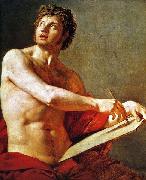 Jean Auguste Dominique Ingres Academic Study of a Male Torse. oil painting on canvas